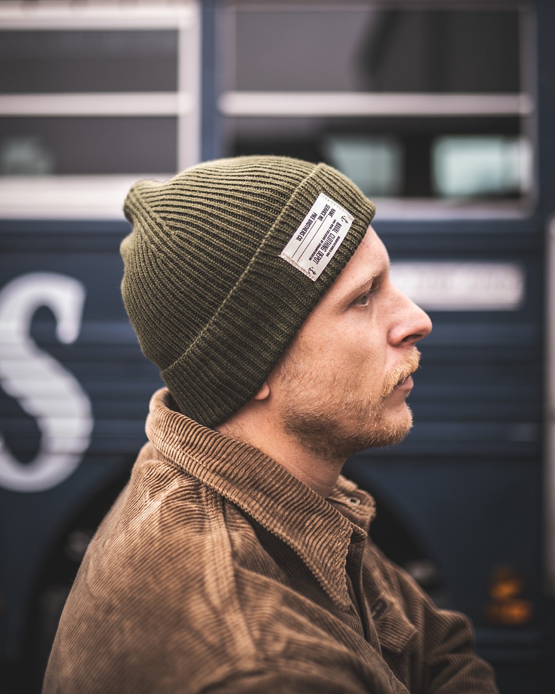 Usn Watch Cap Olive Pike Brothers — vintage cap, worn in context