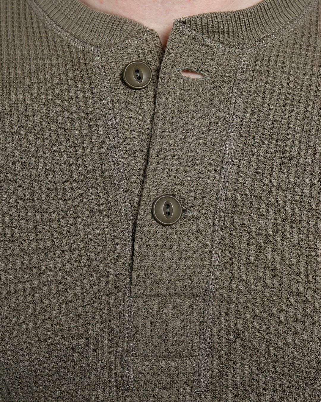 Waffle Shirt Army Pike Brothers — chemise vintage, détail de la matière