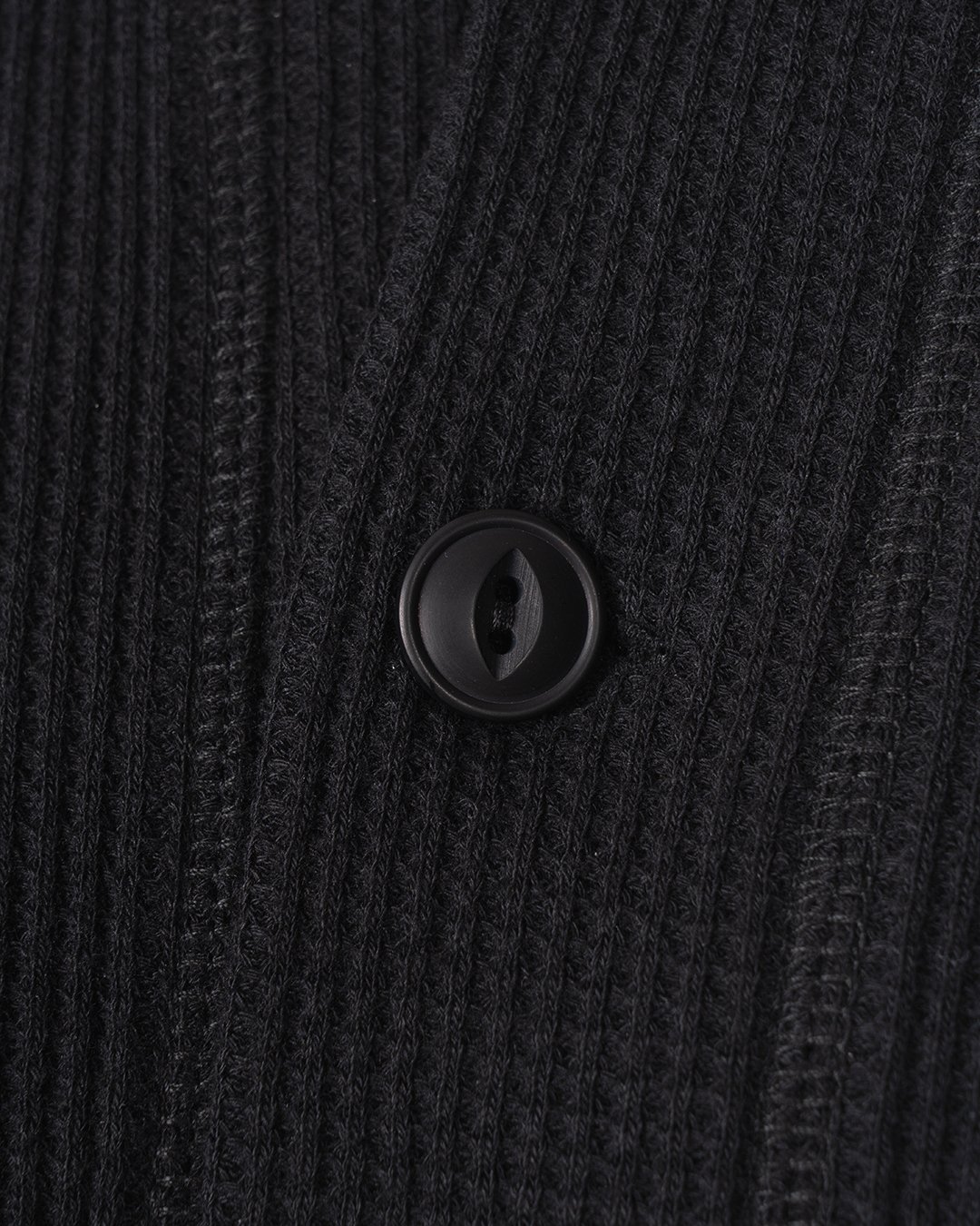 Waffle Shirt Black Pike Brothers — vintage shirt, fabric close-up