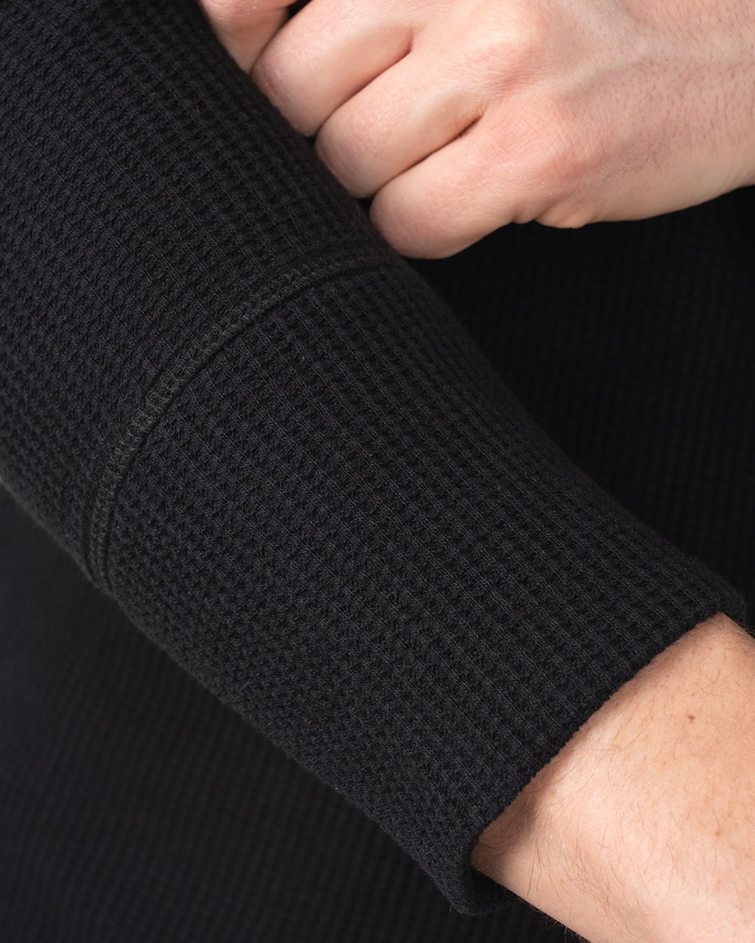 Waffle Shirt Black Pike Brothers — vintage shirt, stitching detail