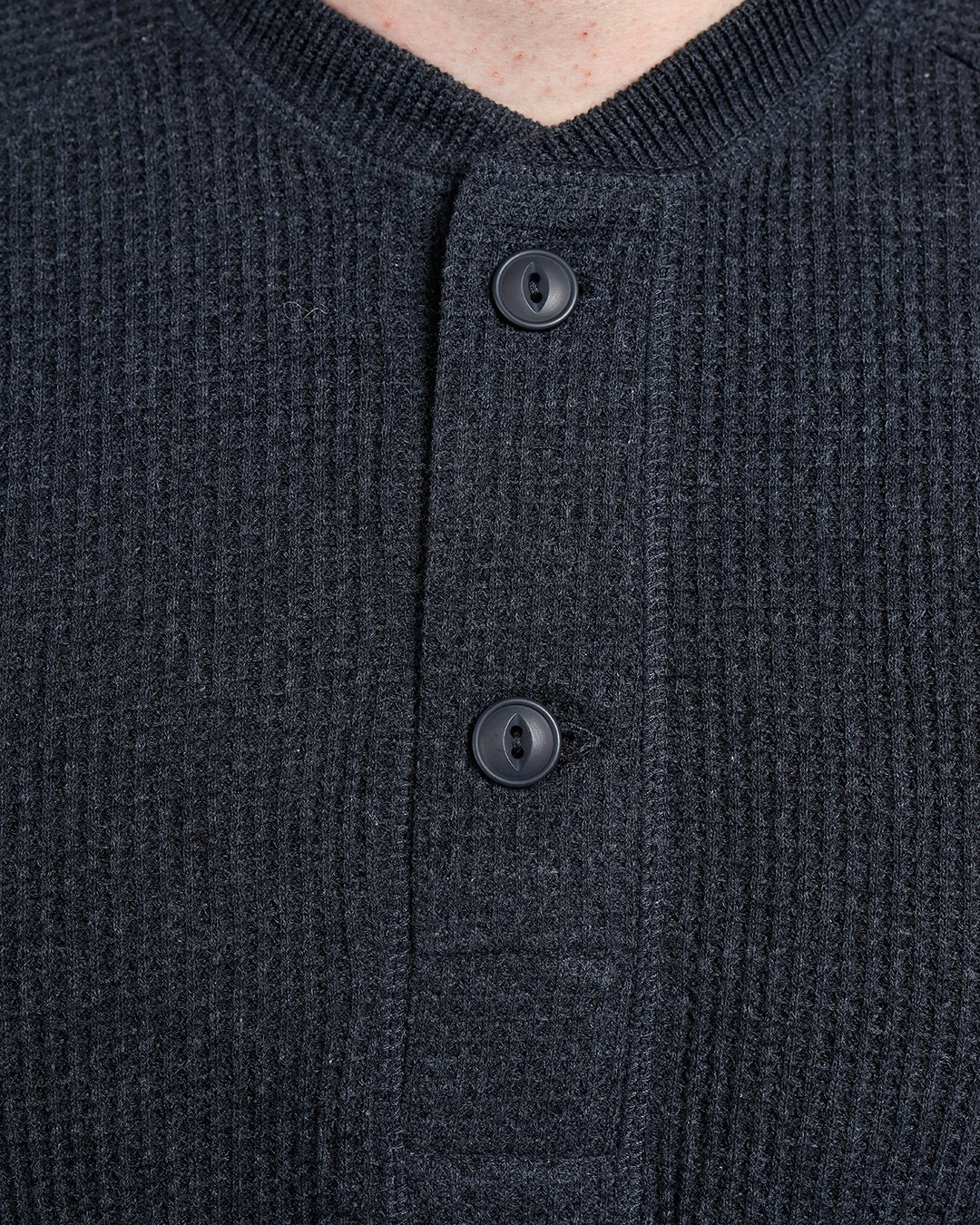 Waffle Shirt Iron Grey Pike Brothers — vintage shirt, fabric close-up