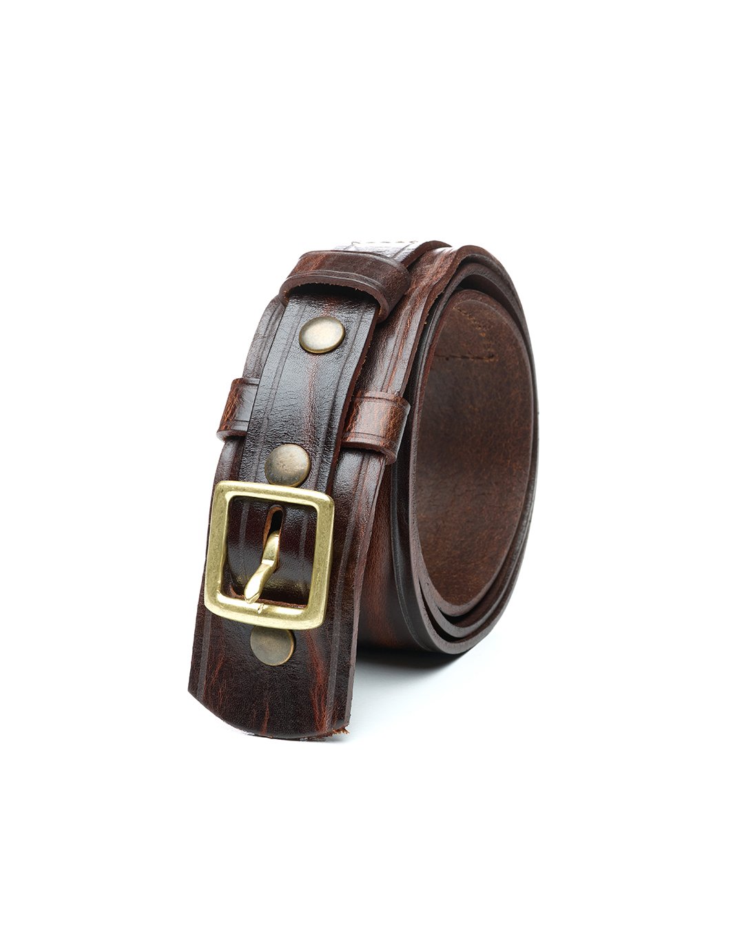 Western Belt Cognac Pike Brothers — vintage belt, front view