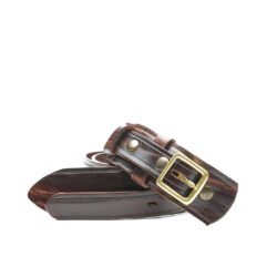 Western Belt Cognac Pike Brothers — ceinture vintage, vue de trois quarts