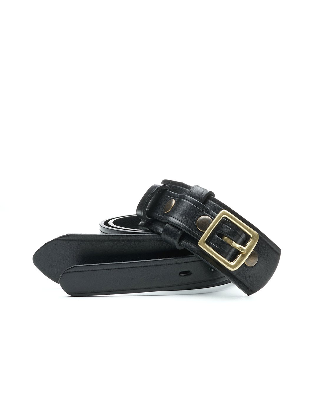 Western Belt Dark Grey Pike Brothers — vintage belt, three-quarter view