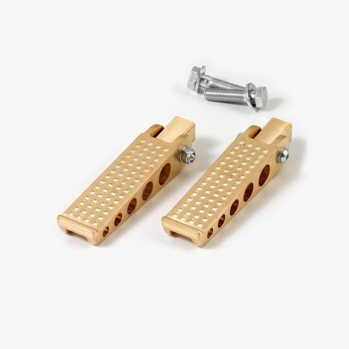 Commande KustomTech satiné (paire) Commande au pied KustomTech satiné laiton massif profil complet de la pièce pour projet café racer