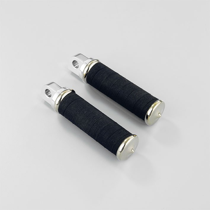 Commande KustomTech Fabric Tape (paire) Commande au pied KustomTech aluminium billet détail des filetages et fixations pour Harley-Davidson