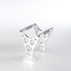 Renfort de fourche KustomTech poli aluminium billet vue de trois quarts pour Harley-Davidson Renfort de fourche KustomTech poli aluminium billet vue de trois quarts pour Harley-Davidson