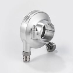 Accélérateur KustomTech satiné câble externe 25,4 mm (1 pouce) Poignée de gaz KustomTech satiné vue principale sur fond neutre