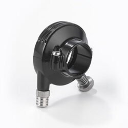 Poignée de gaz KustomTech noir anodisé câble externe vue principale sur fond neutre