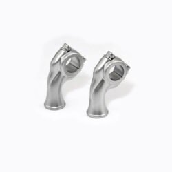 Riser KustomTech chromé satiné 22 mm (7/8 pouce) vue principale sur fond neutre